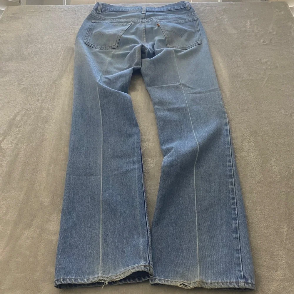 Rare Vintage Levis Orange Tab Light Wash Straight Leg Jeans Blue Denim 32x31